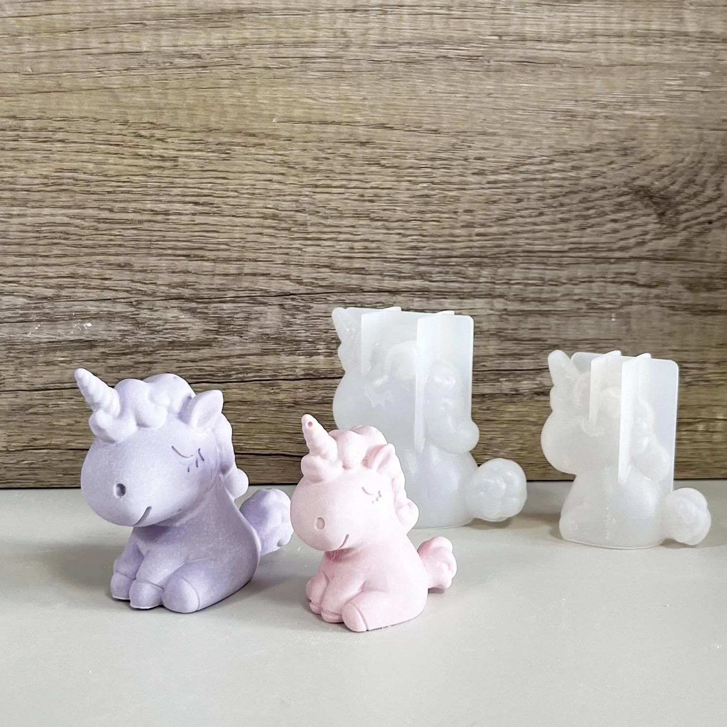 Candle Supplies Wholesale - 3D Geometrik Silikon Unicorn Kedi Geyik