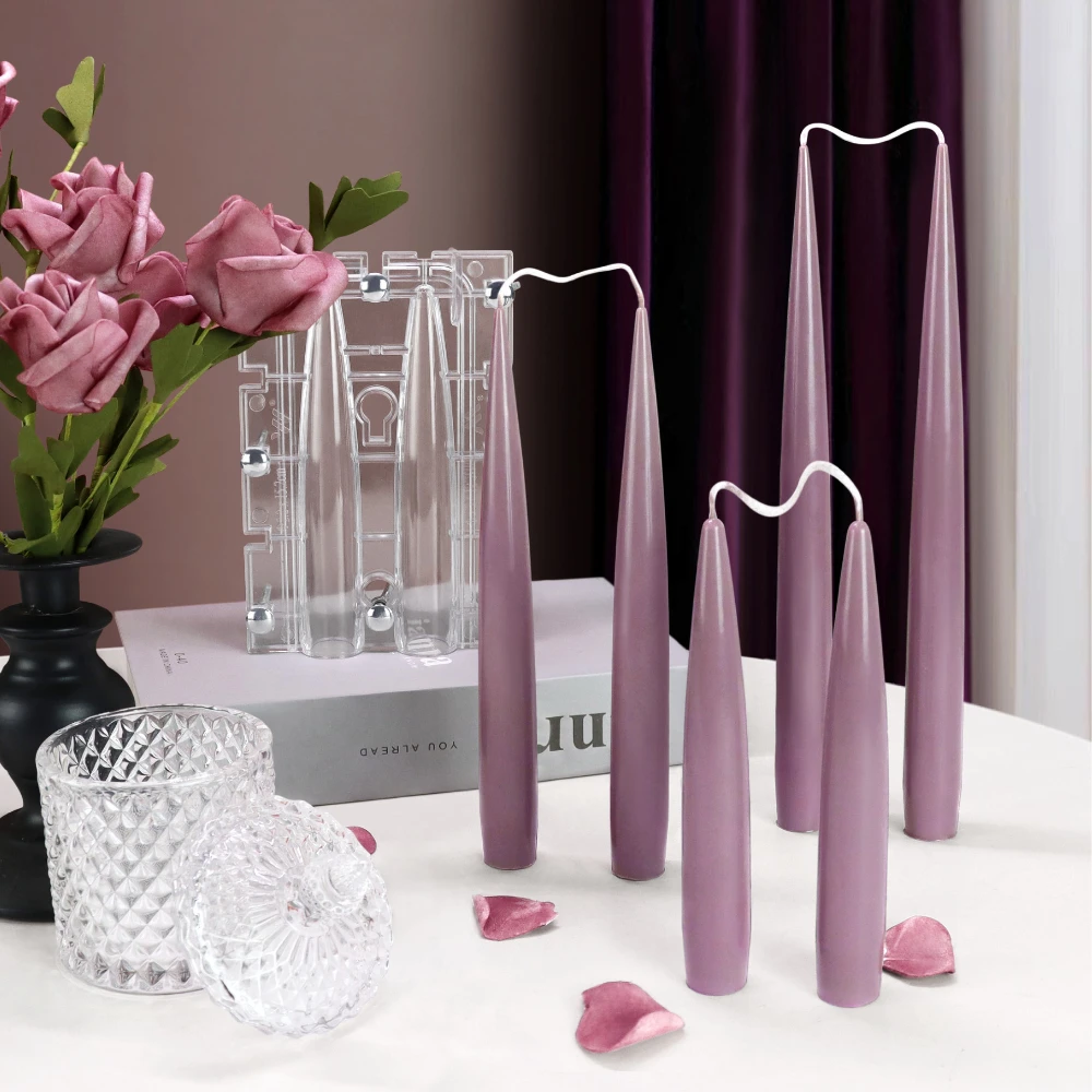 Candle Supplies Wholesale - Çift Sivri Sütun Mum Akrilik Kalıp